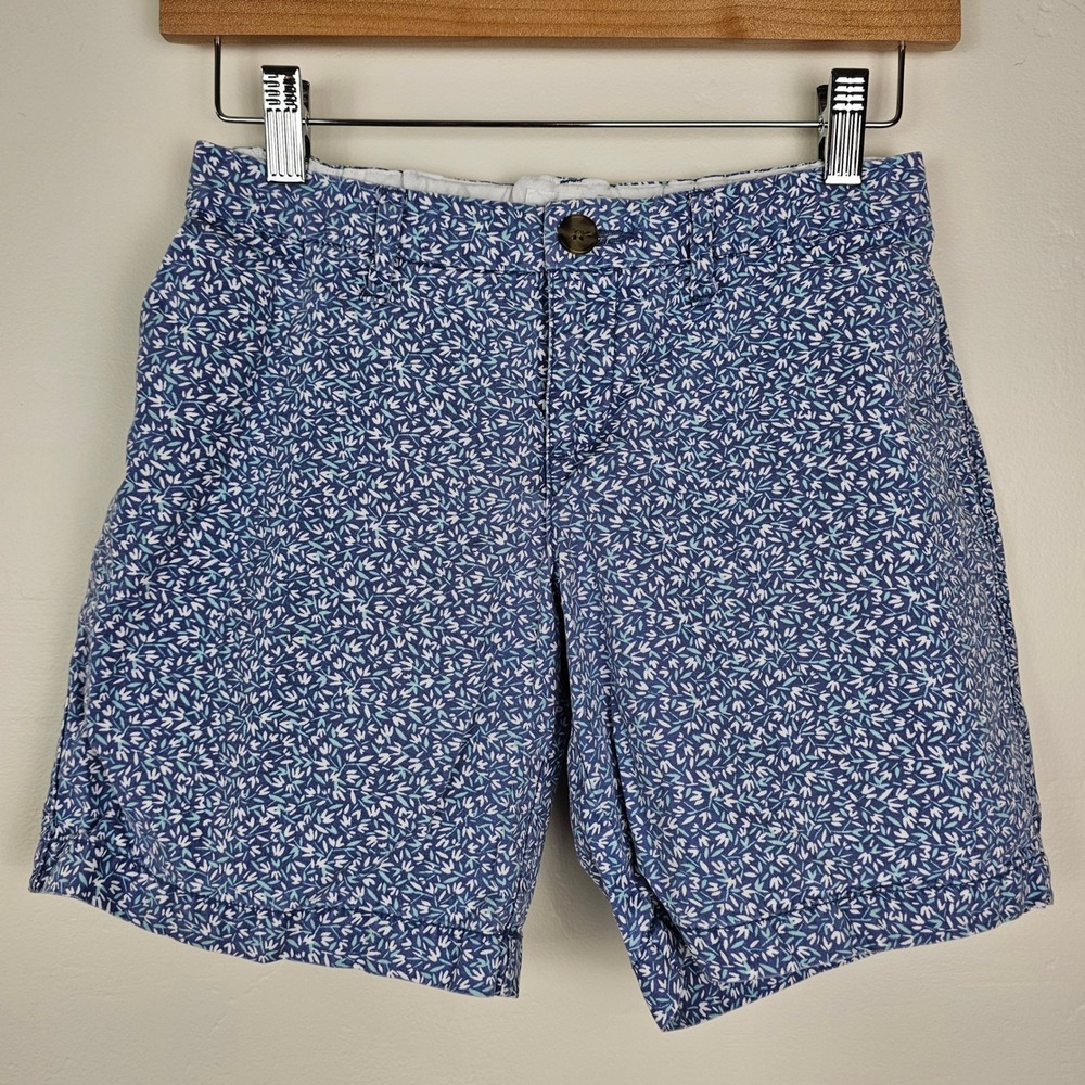 100% Cotton Shorts Womens 0 Blue Floral Chino Everyday Casual Twill